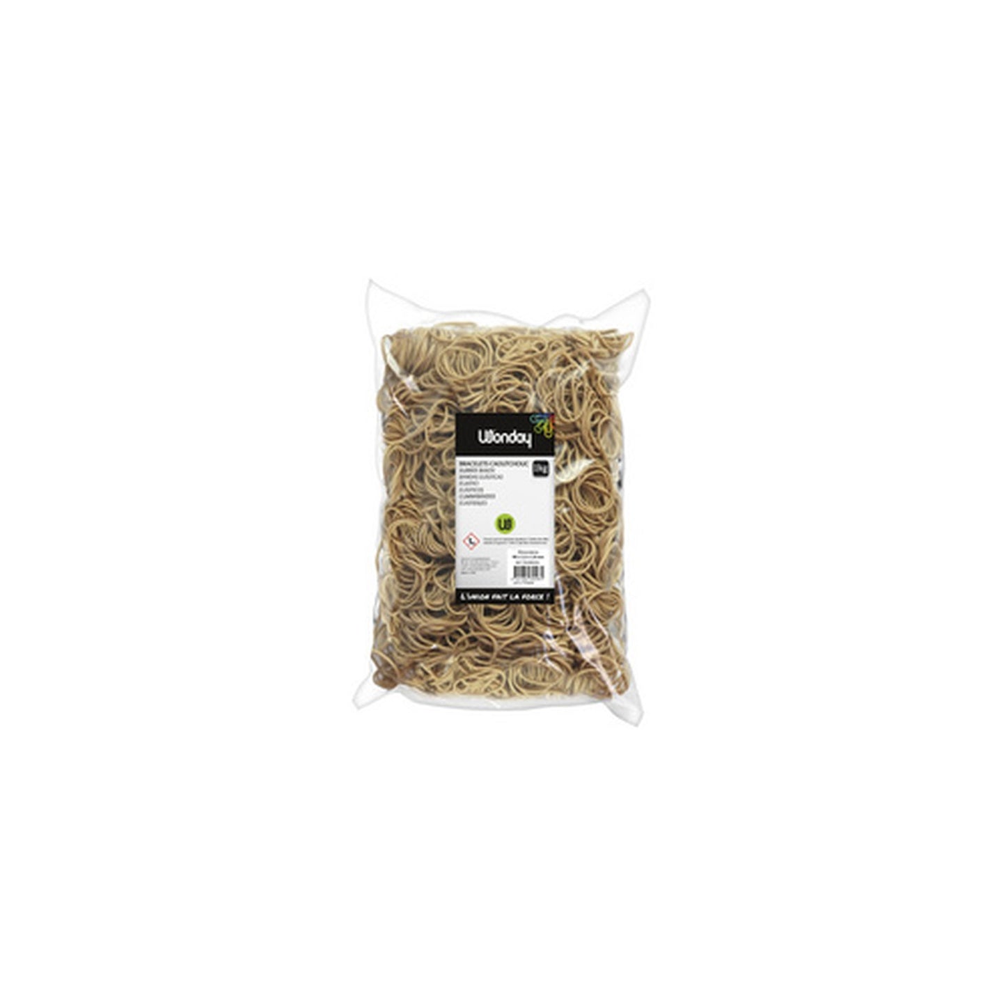 Wonday Bracelets caoutchouc larges, 180 x 10 mm, sac, nature