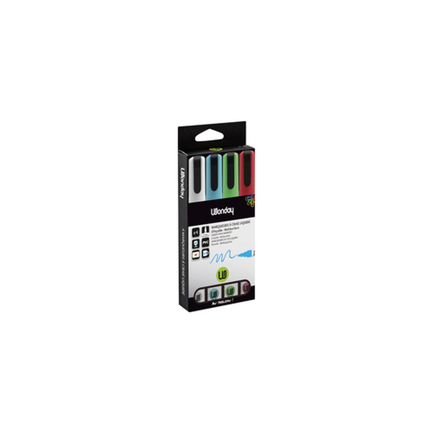 Wonday Marqueur craie, pointe ogive, set de 4 "CLASSIQUE"