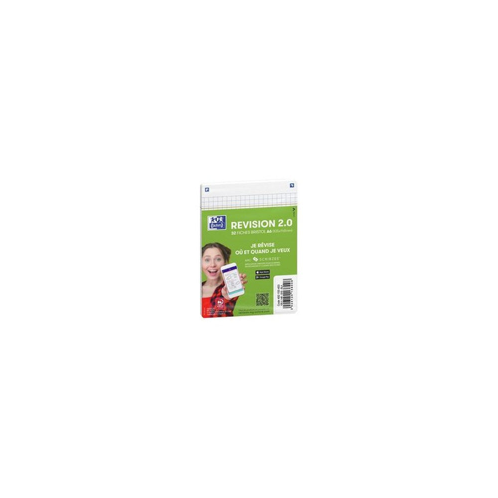 Oxford Fiches bristol REVISION 2.0, A6, blanc