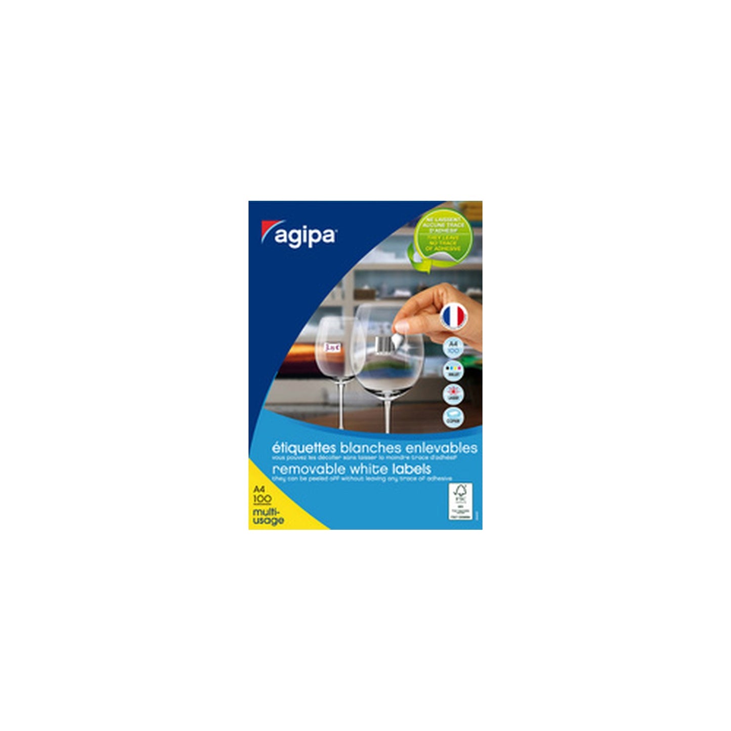 agipa Etiquette universelle, 210 x 297 mm, blanc