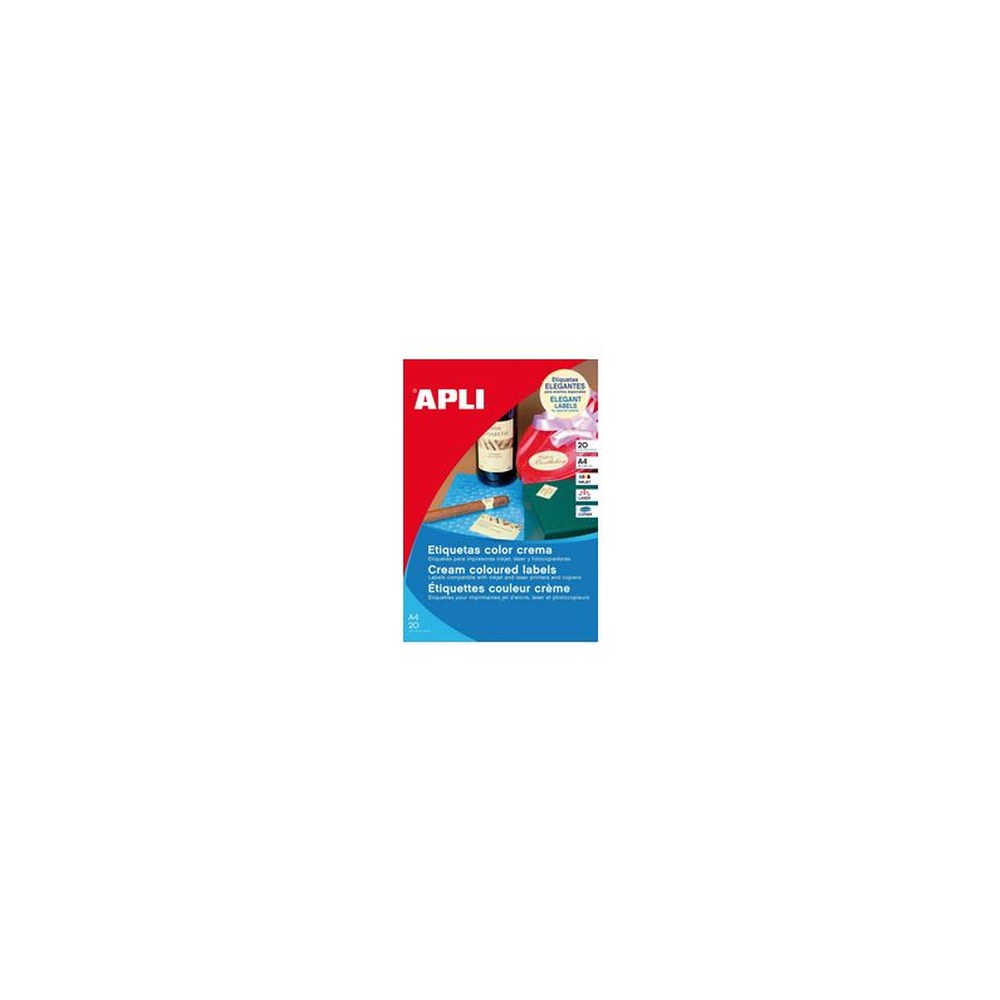 APLI Etiquette universelle ovale, 63,5 x 42,3 mm, crème