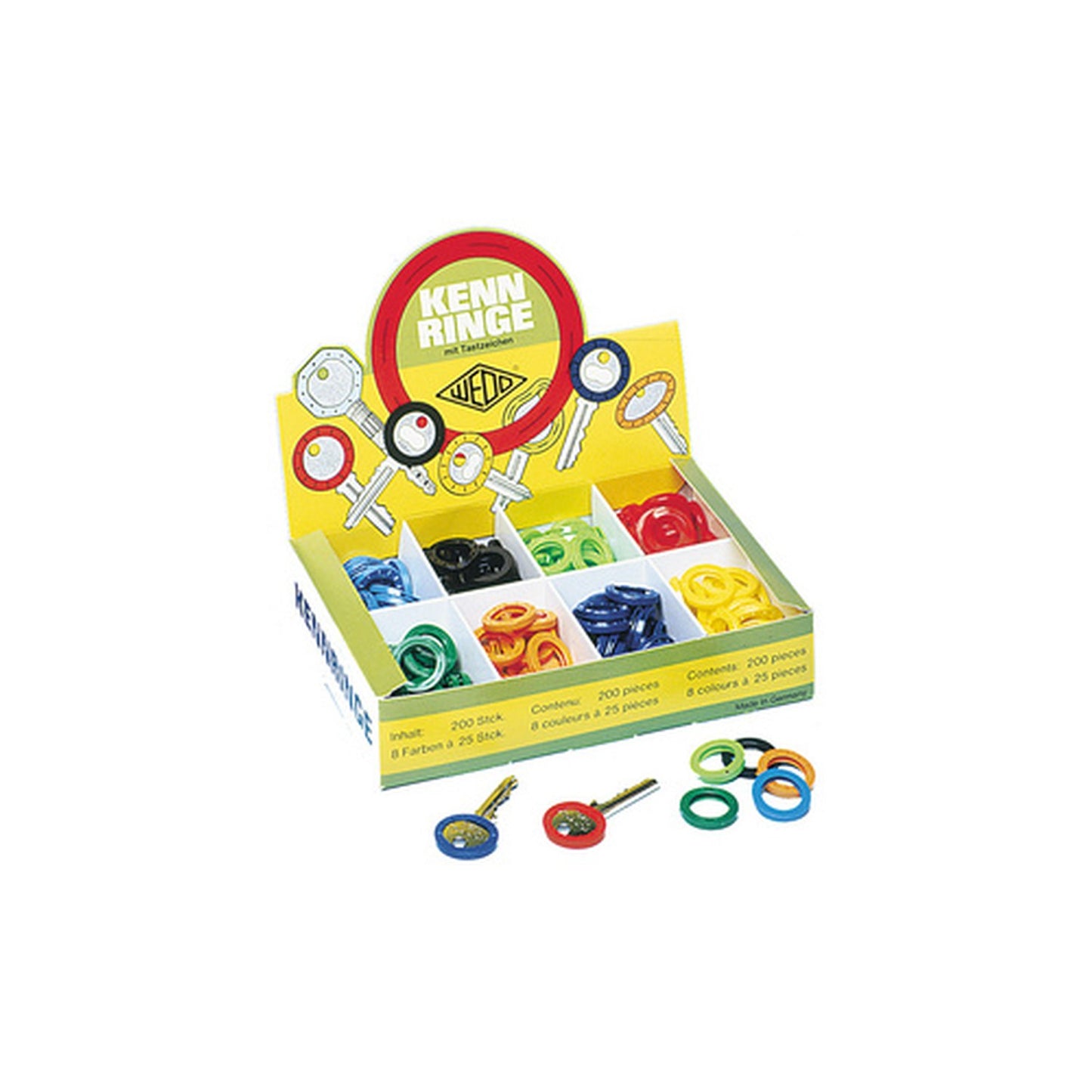 WEDO Couvre-têtes pour clé, présentoir 200 pièces, assorti