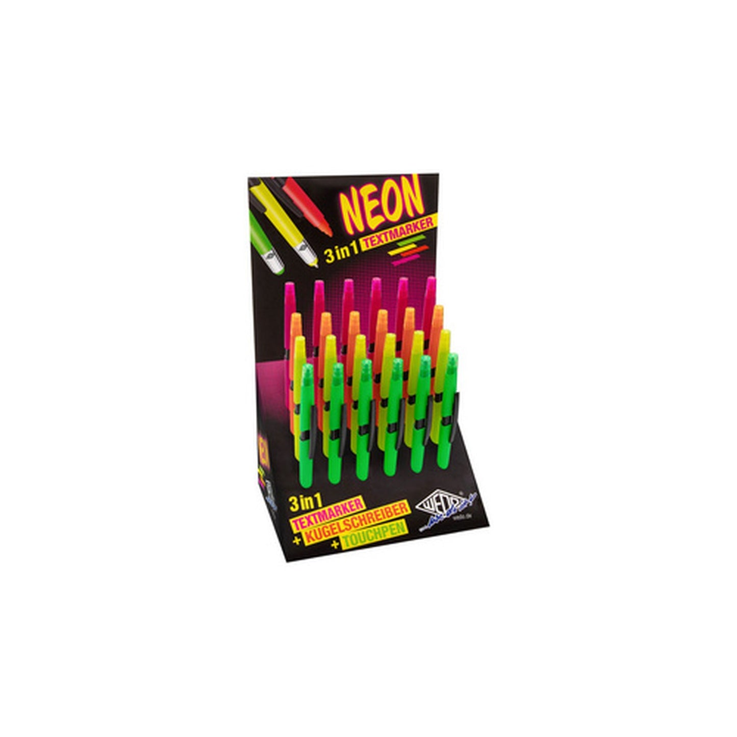 WEDO Stylet 3-en-1 NEON, présentoir de 24 x24