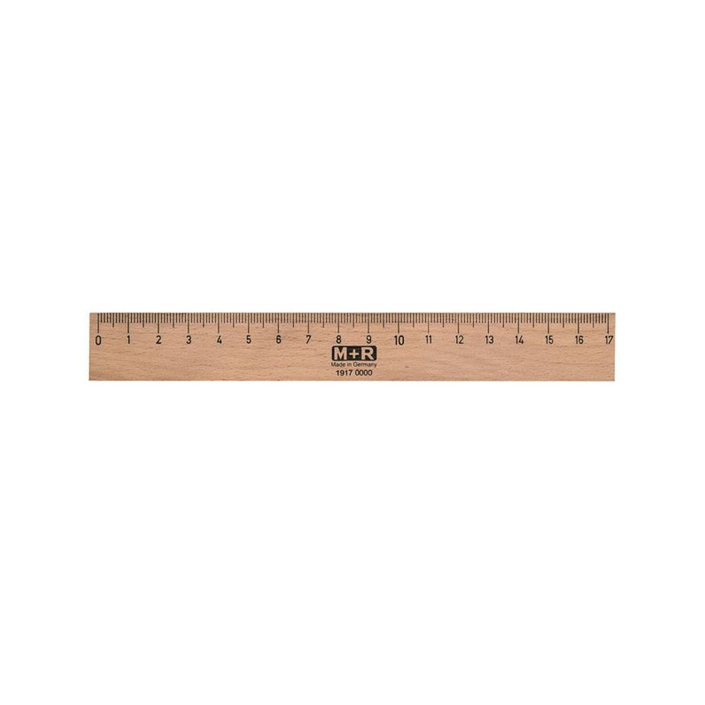 M+R Règle en bois, 300 mm, hêtre, avec insert métallique