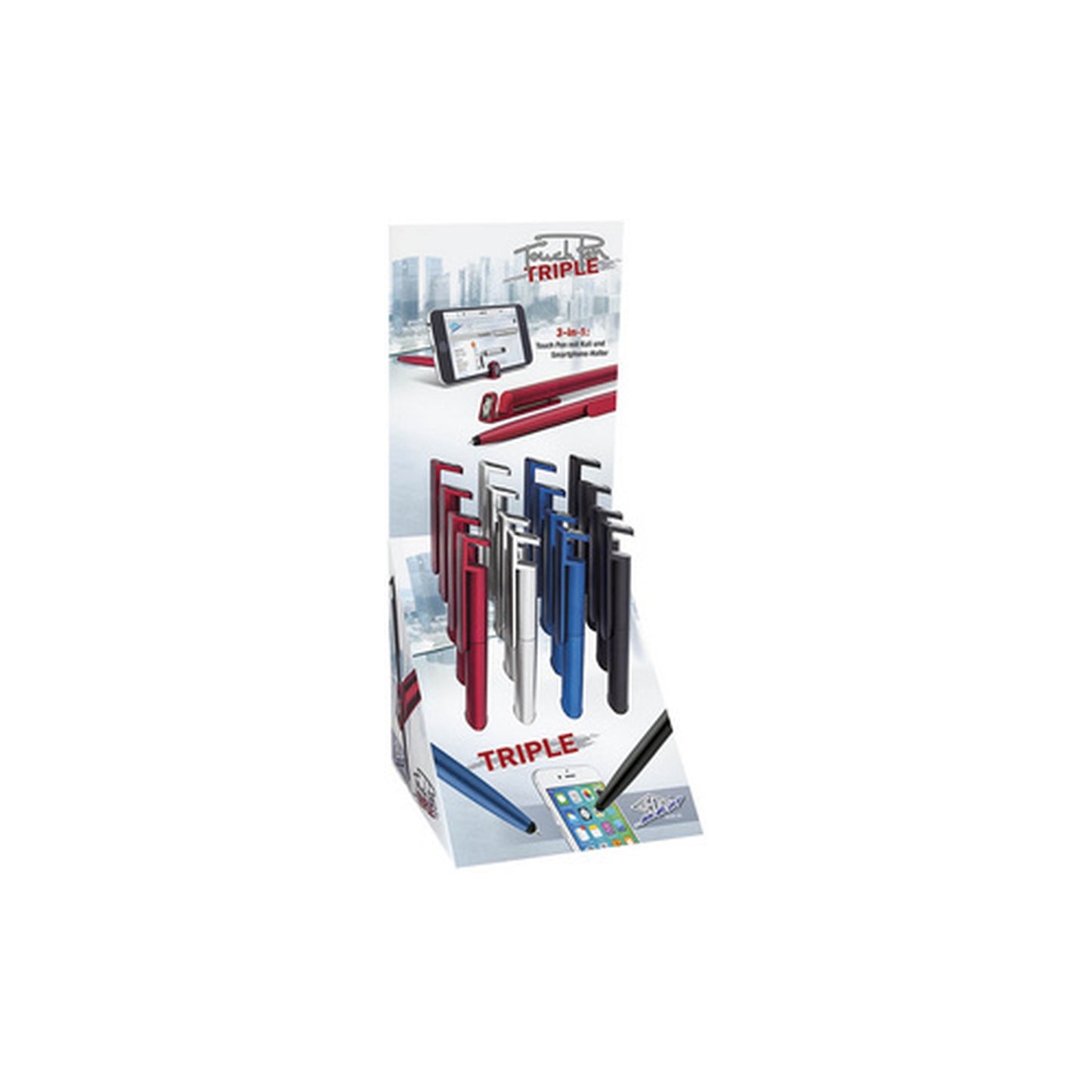 WEDO Stylet 3en1 "TRIPLE", présentoir de 16 x16