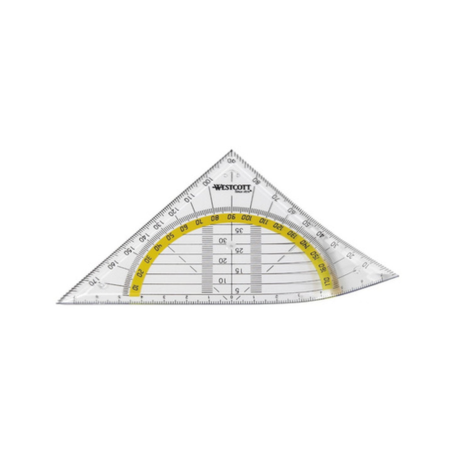 WESTCOTT Equerre géométrique, hypoténuse: 140 mm, flexible