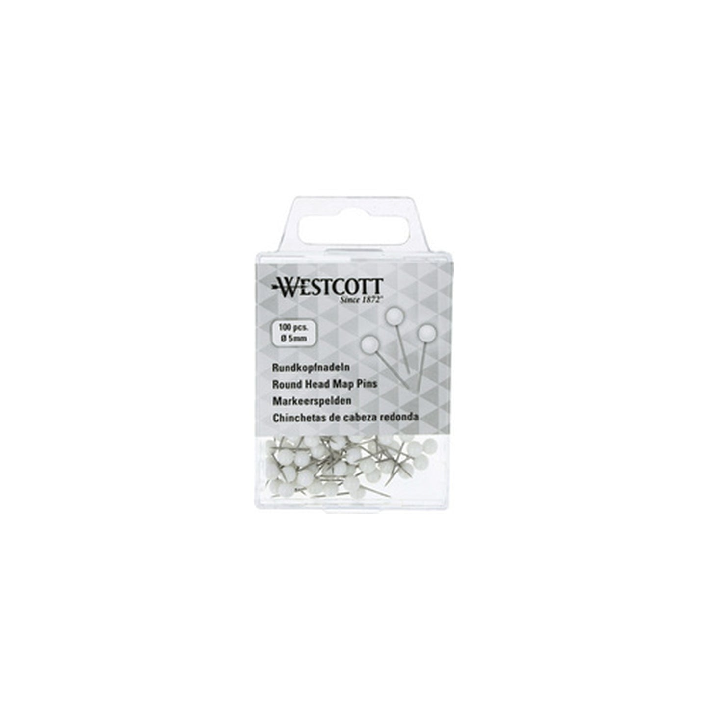 WESTCOTT Épingle à tête ronde, taille 5, blanc