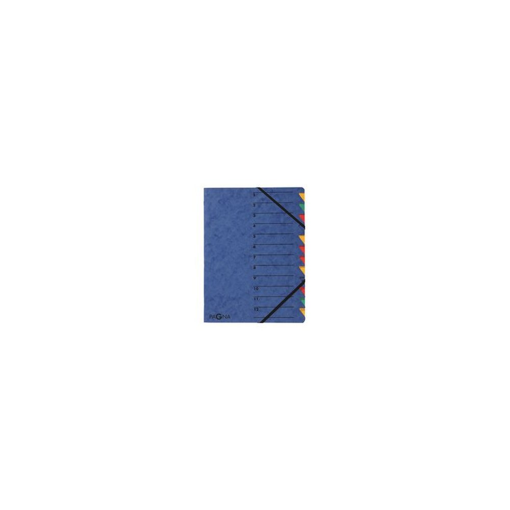 PAGNA trieur "EASY", A4, carton, 12 compartients, bleu