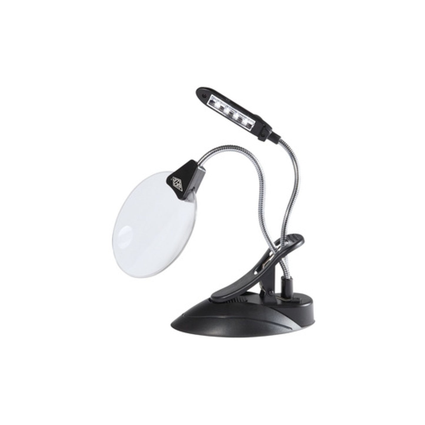 WEDO Loupe de table avec lampe LED, avec serre-joint, noir