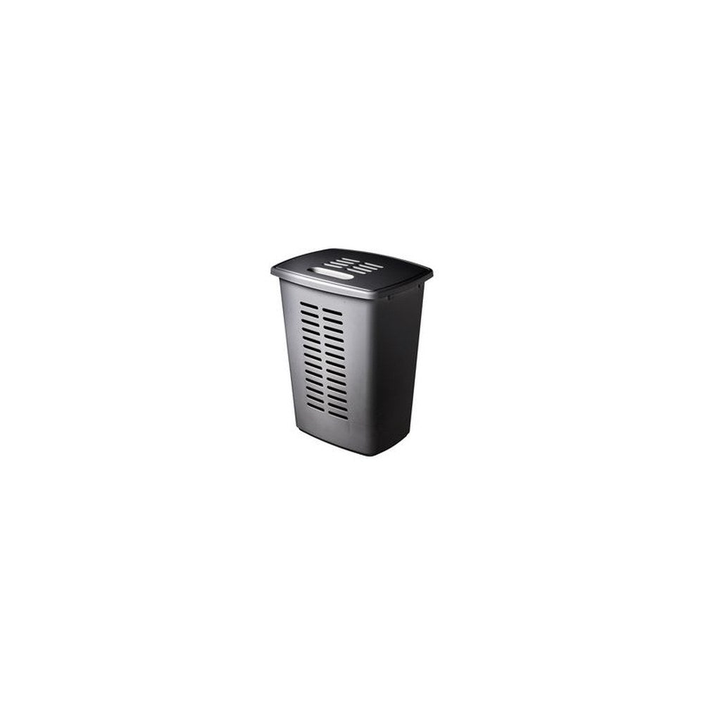orthex Panier à linge avec couvercle, 60 litres, gris foncé