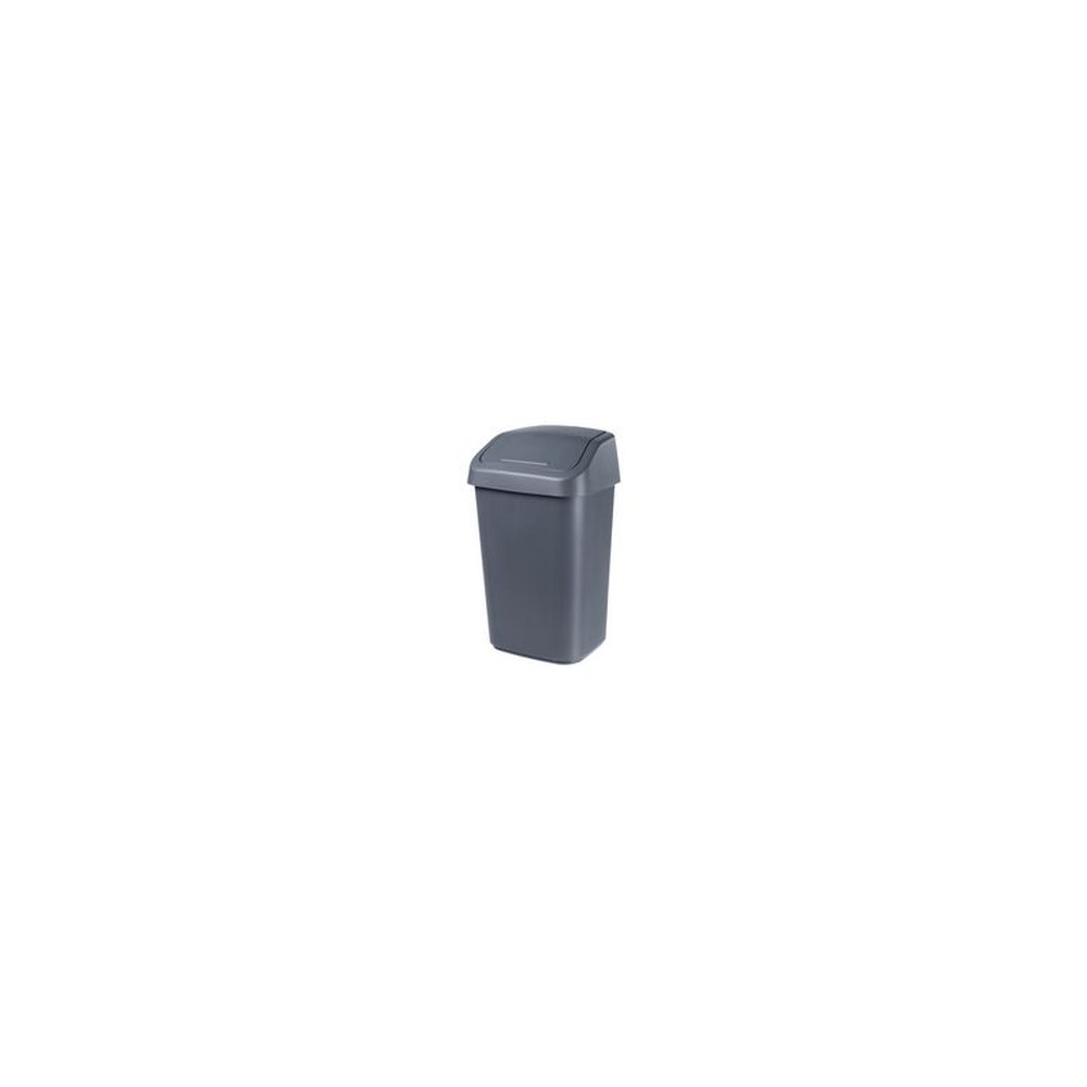 orthex Poubelle à couvercle basculant, 10 litres, gris foncé