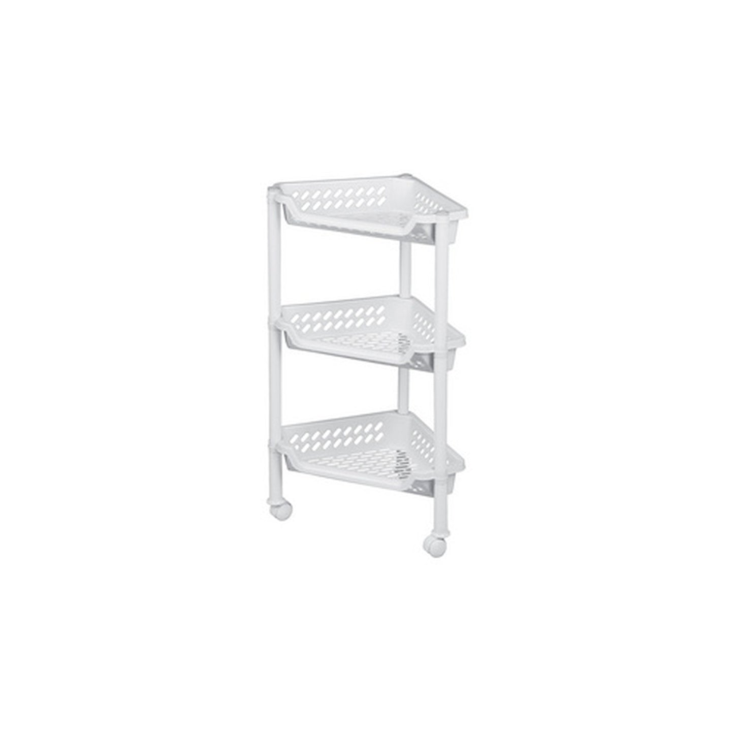 plast team Chariot de rangement, à 3 corbeilles, blanc