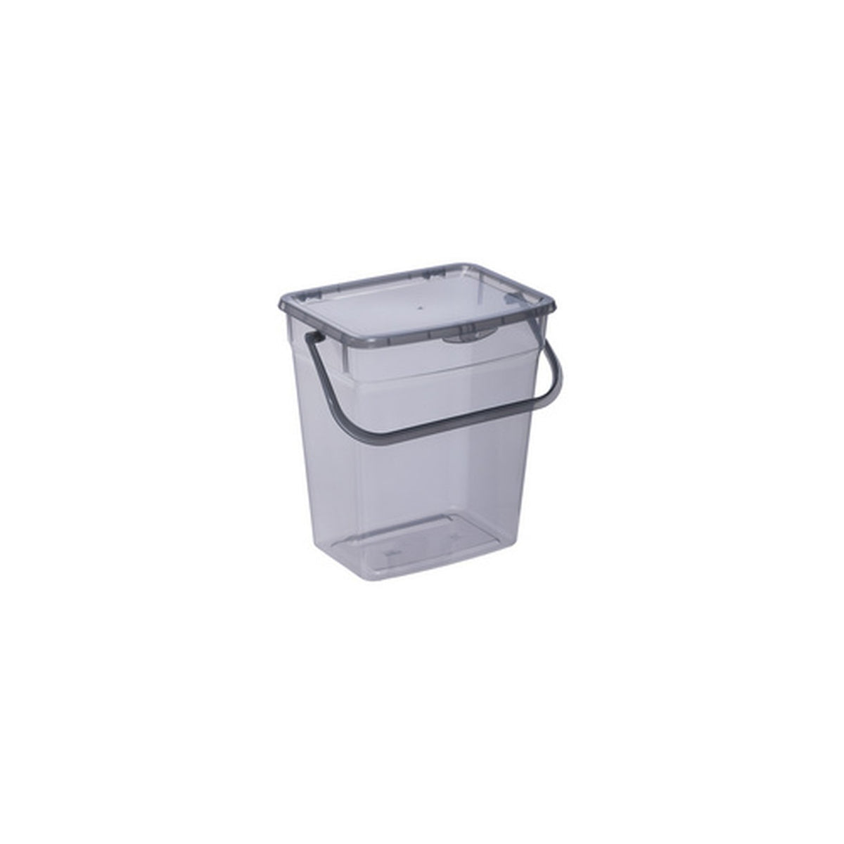 plast team Boîte à lessive, 6 litres, gris transparent