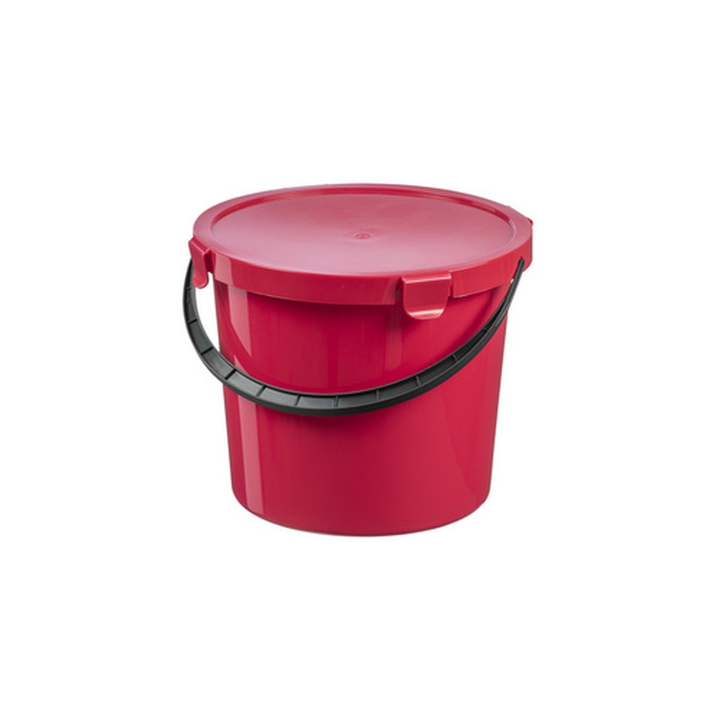 plast team Seau à cueillette avec couvercle, 10 L, rouge