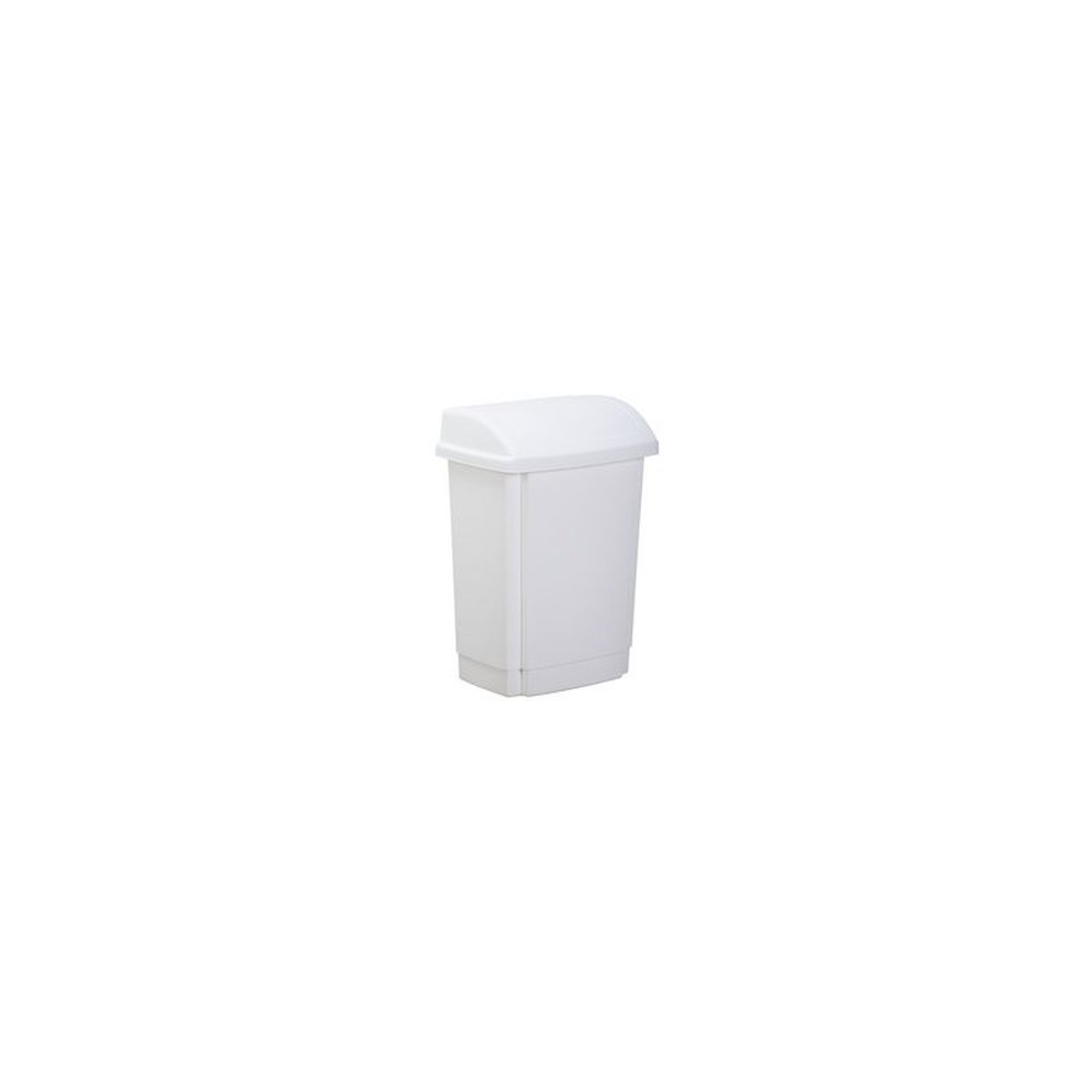past team Poubelle à couvercle basculant, 15 litres, blanc