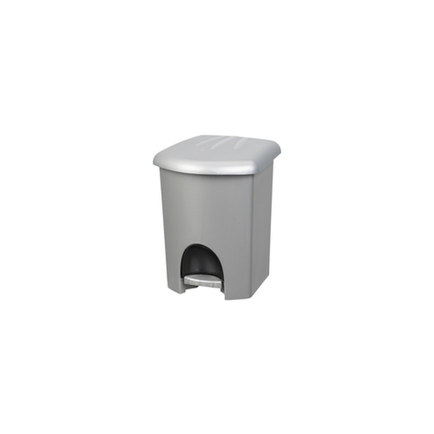 plast team Poubelle cosmétique à pédale, 6 litres, argent