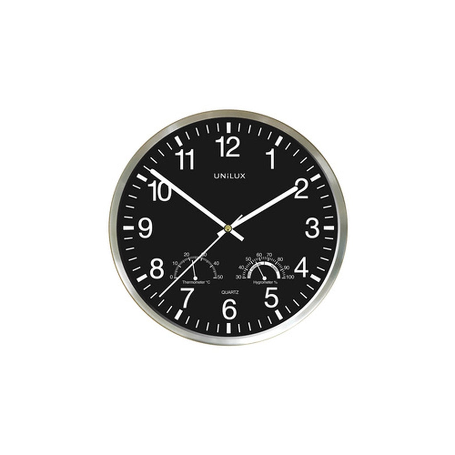 UNiLUX Horloge murale WETTY, diamètre : 300 mm, noir