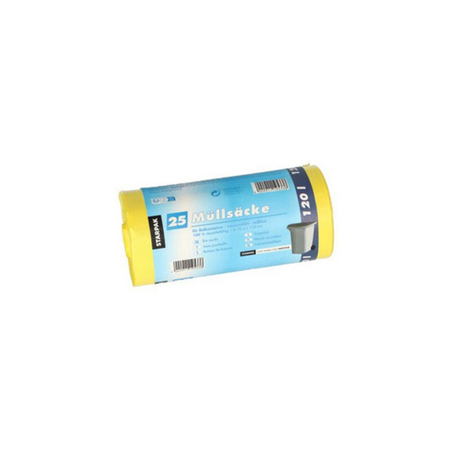 STARPAK Sac poubelle HDPE, 120 litres, jaune