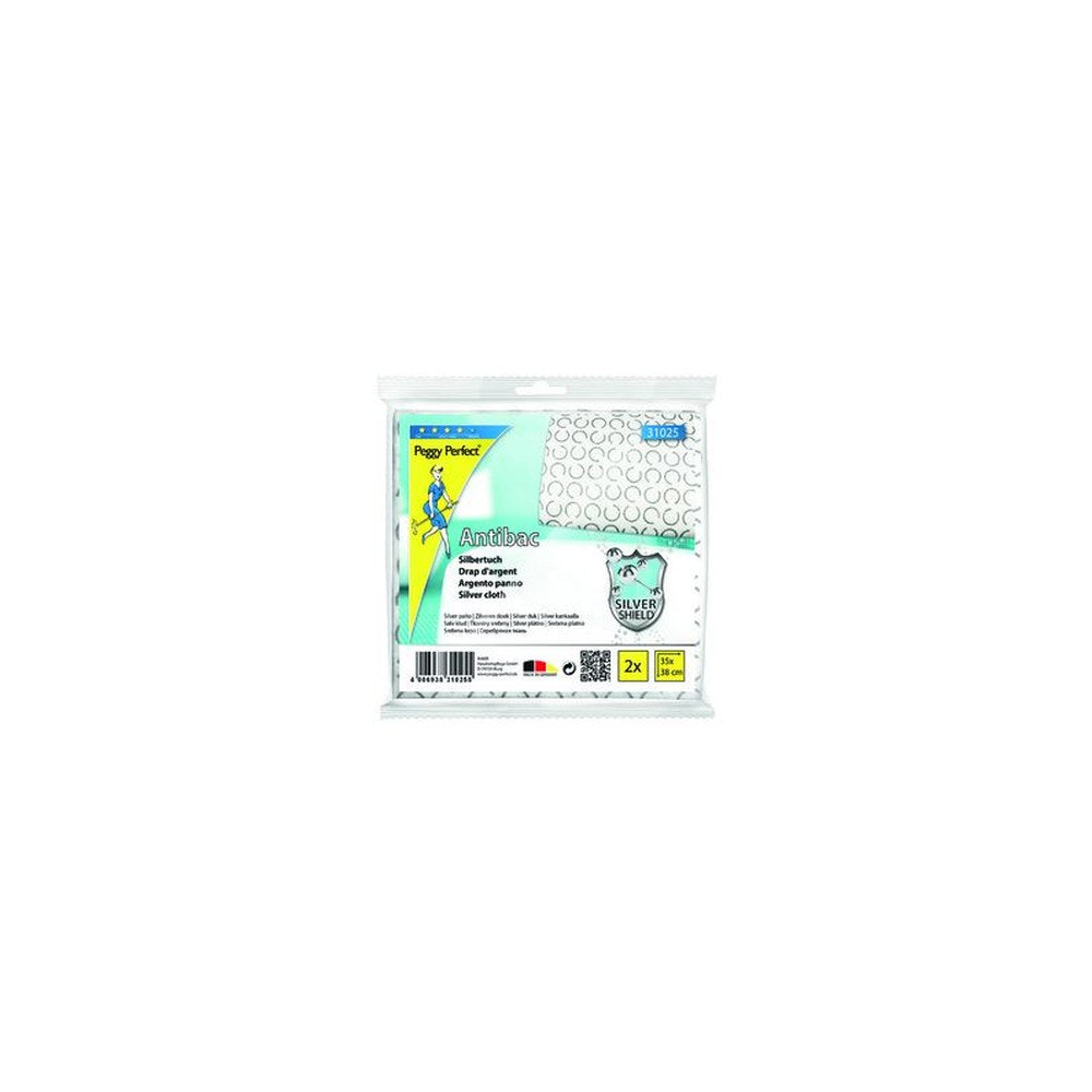 Peggy Perfect Chiffon d'argent "Antibac", pack de 2