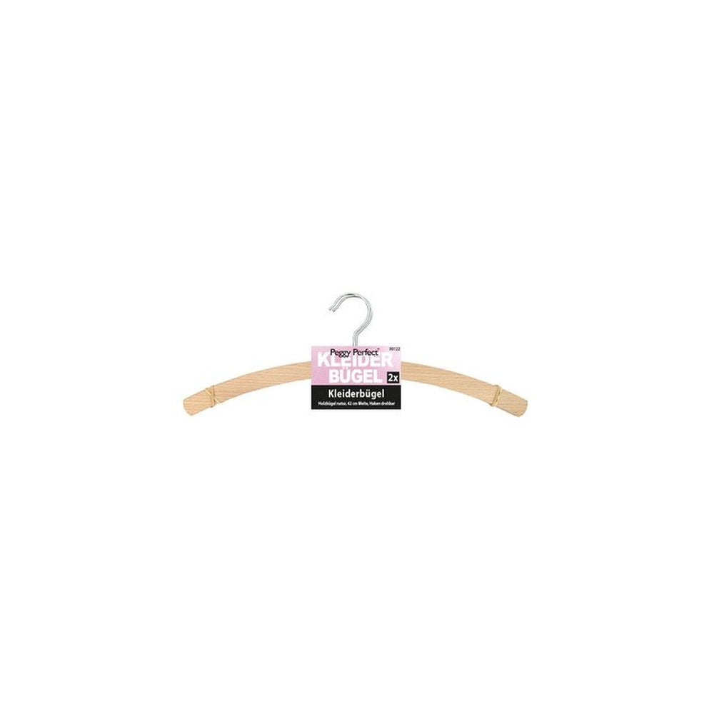 Peggy Perfect Cintre en bois sans barre, naturel, pack de 2