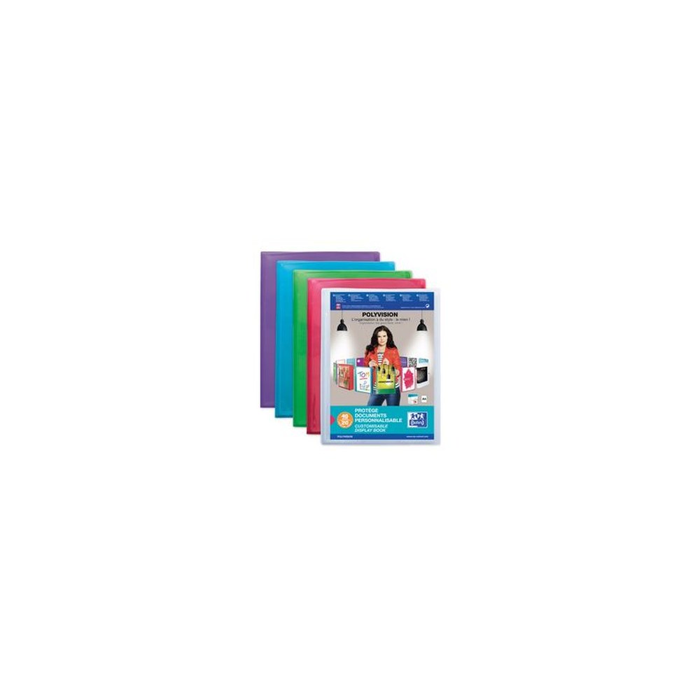 Oxford Protège-documents POLYVISION, 40 pochettes, assorti x12