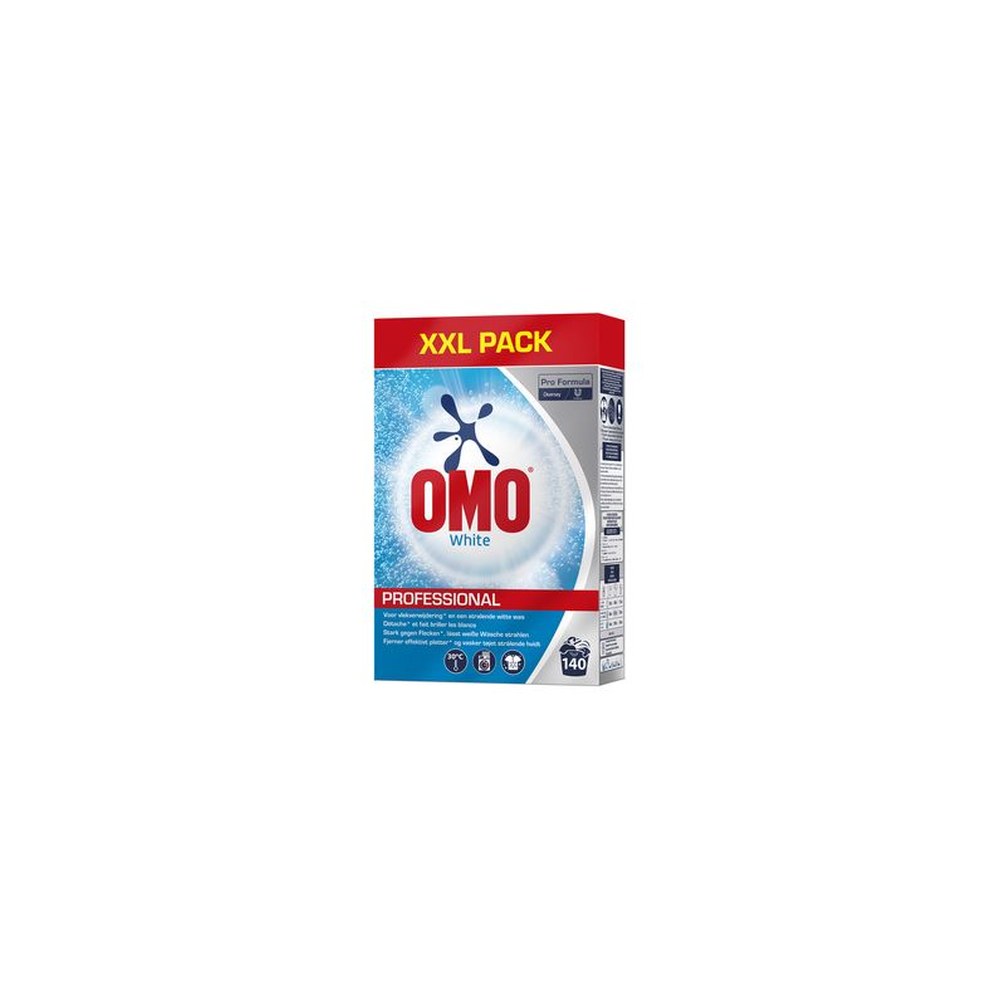 OMO Lessive en poudre Professional White, 140 lavages, 7 kg