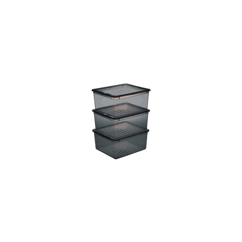 keeeper Set de boîtes de rangement "bea", 3x 11 L, gris
