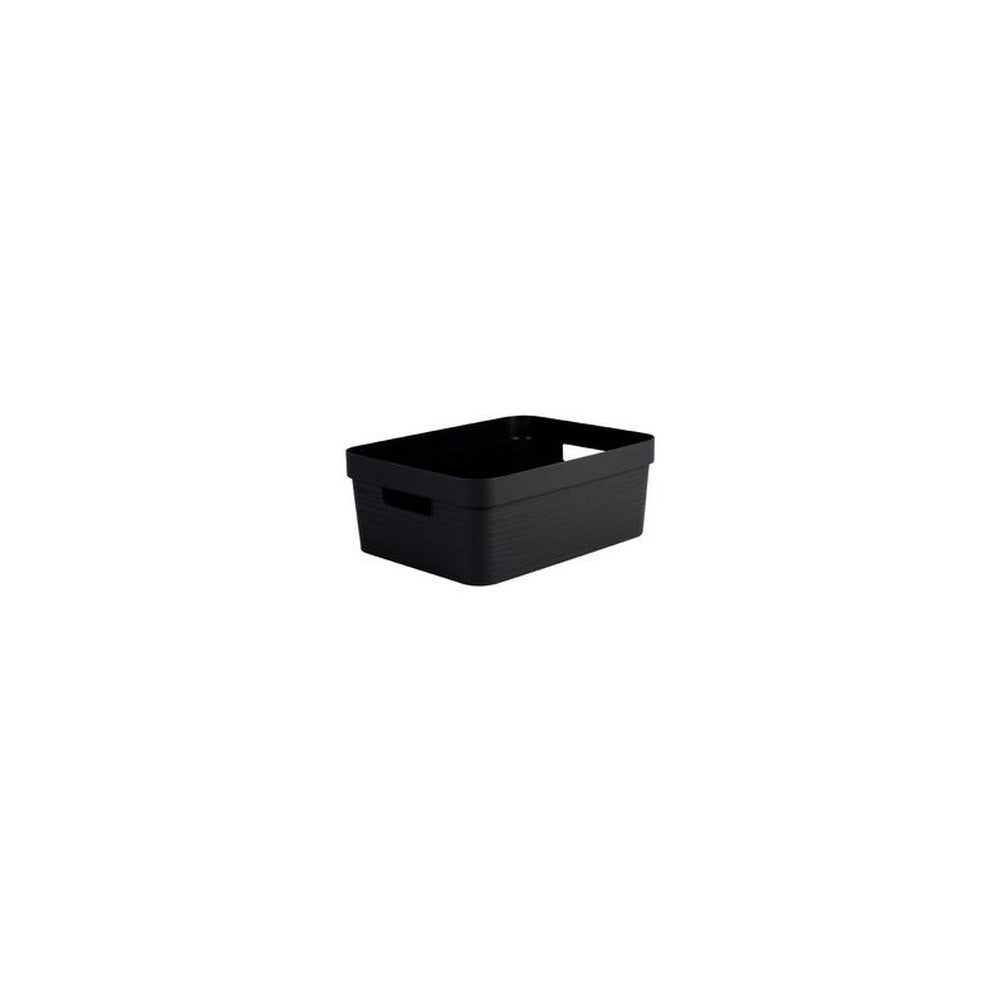 EDA Boîte de rangement STONE, 12 litres, PP, noir