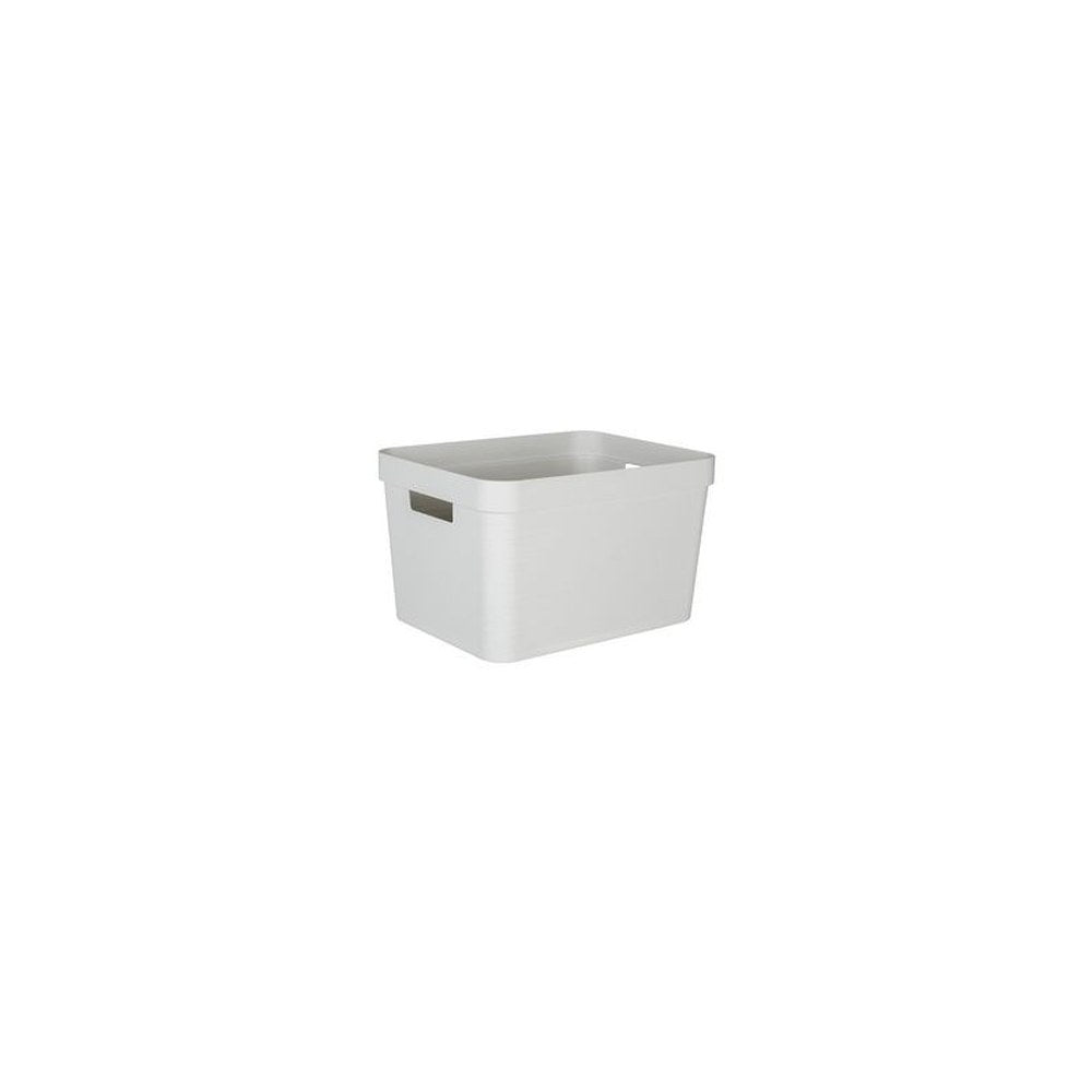 EDA Boîte de rangement STONE, 30 litres, PP, blanc