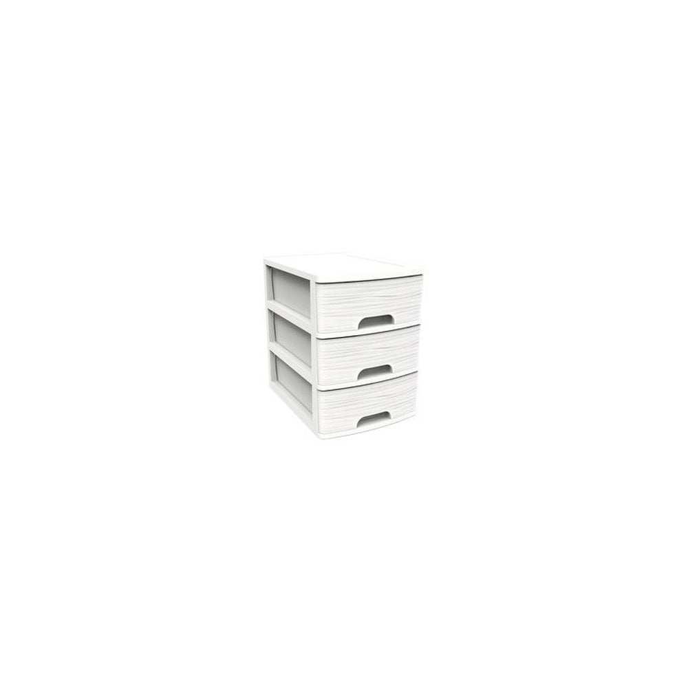 EDA Module de classement STONE, A4, 3 tiroirs, PP, blanc