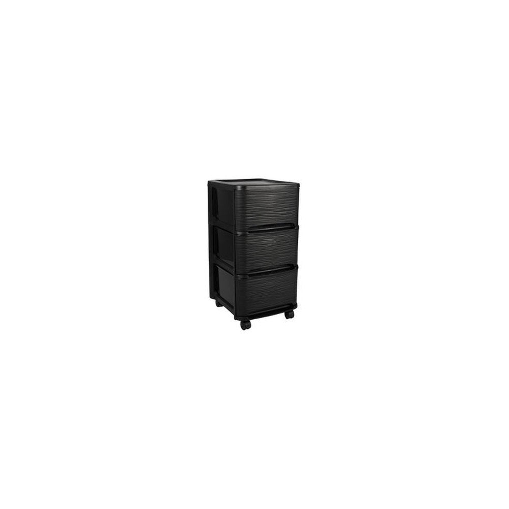 EDA Module de classement STONE, 3 tiroirs, PP, noir