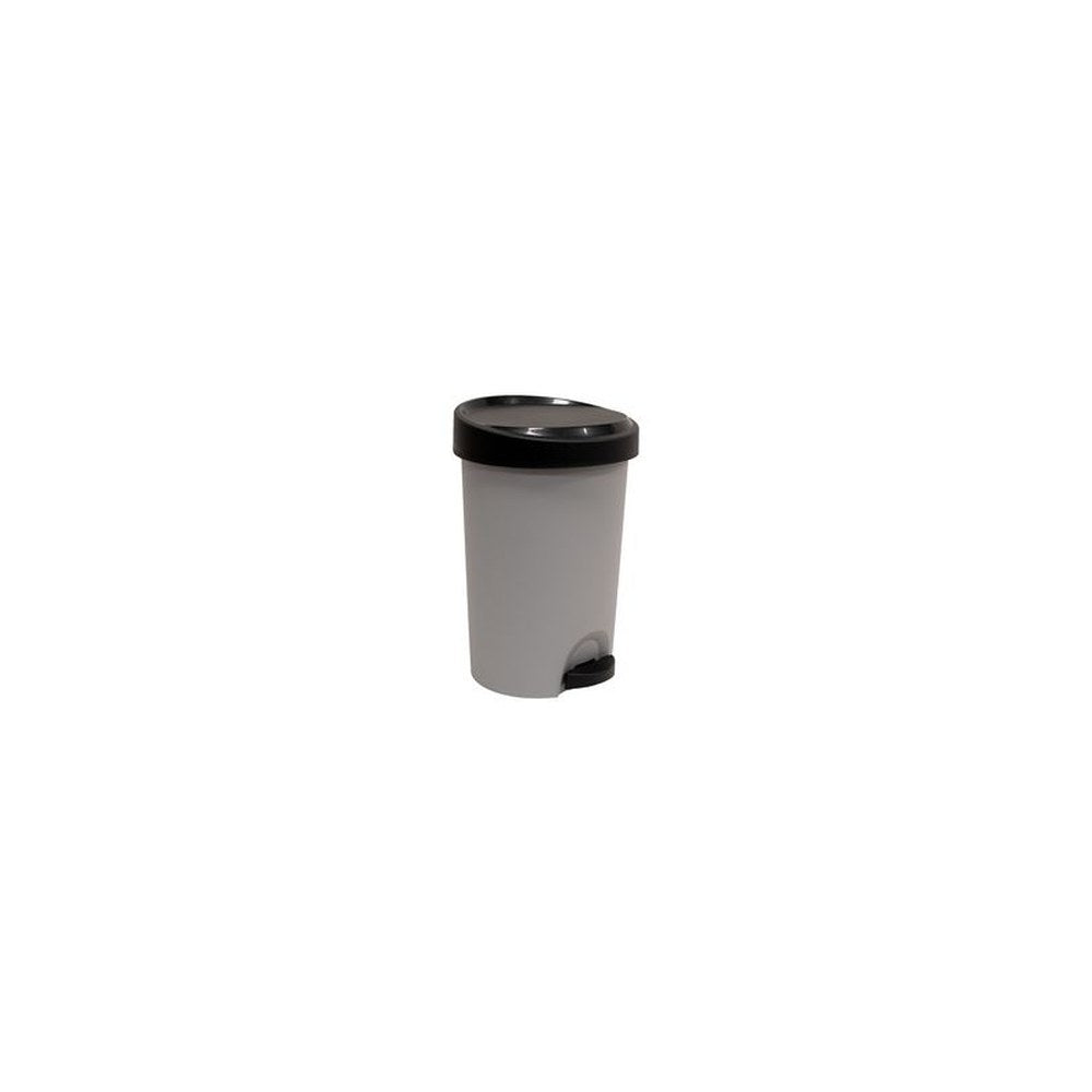 EDA Poubelle à pédale Stepy, 15 litres, PP, gris/anthracite