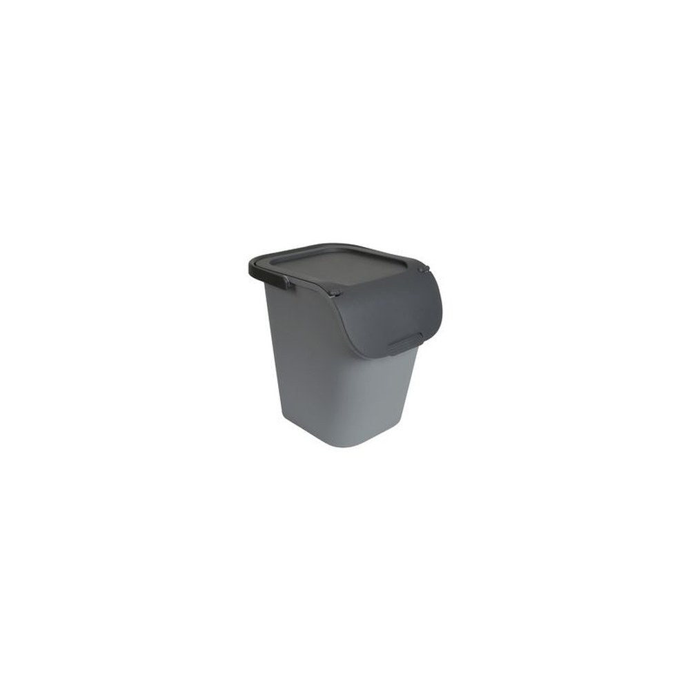 EDA Poubelle de tri TriHome, 40 litres, ciment/anthracite