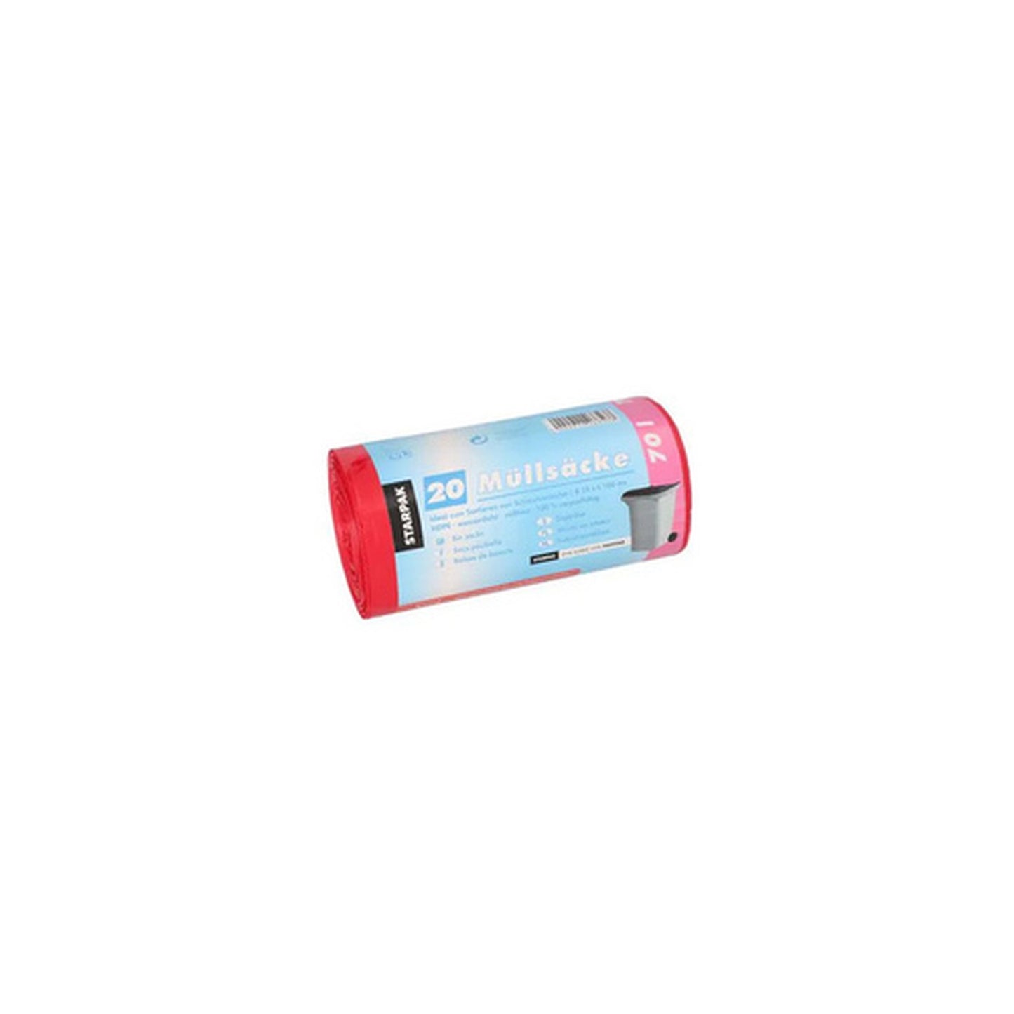 STARPAK Sac poubelle HDPE, 70 litres, rouge
