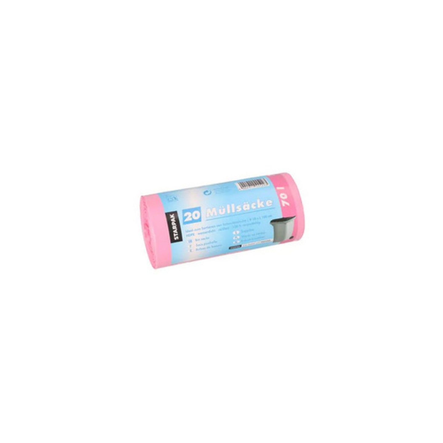 STARPAK Sac poubelle HDPE, 70 litres, pink