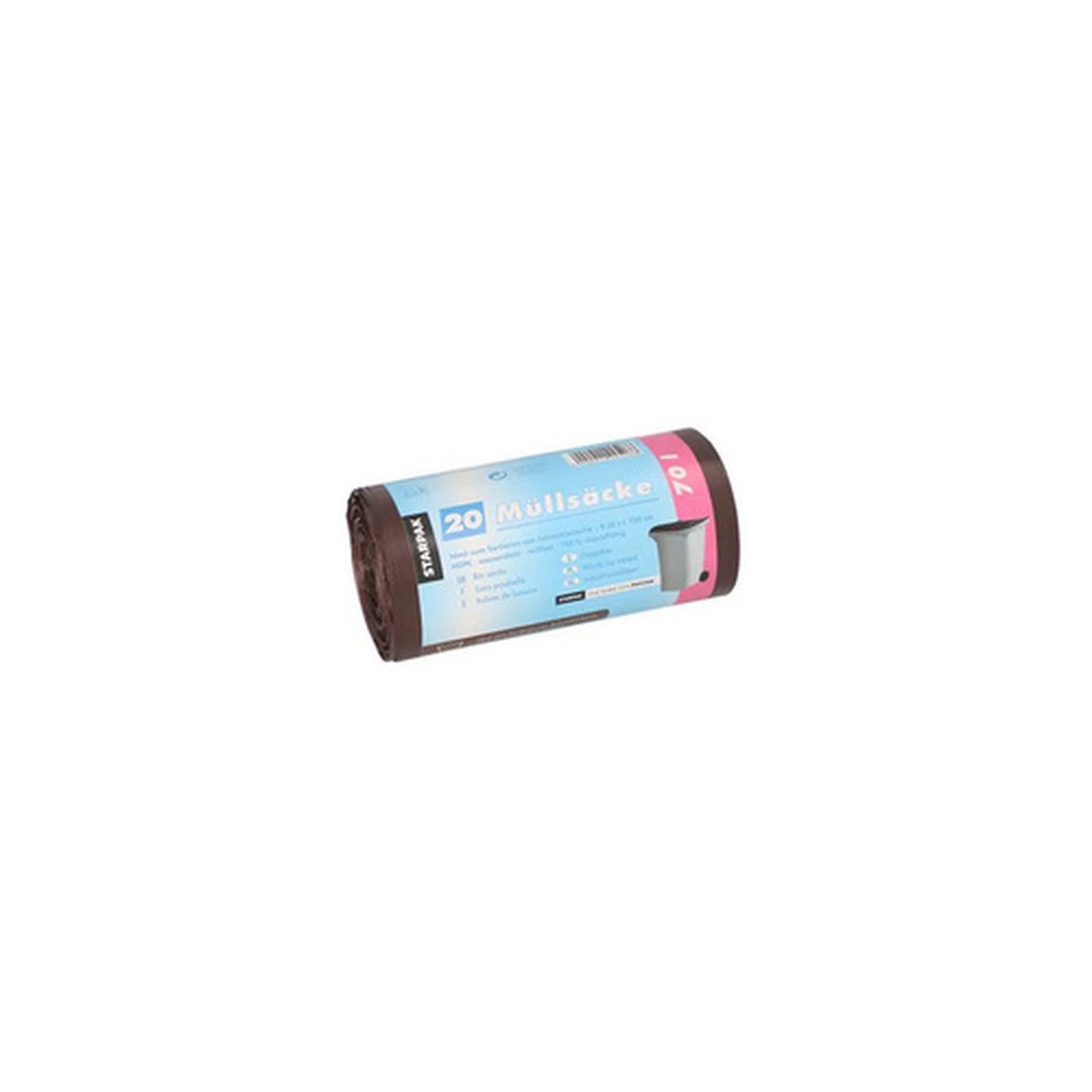 STARPAK Sac poubelle HDPE, 70 litres, marron