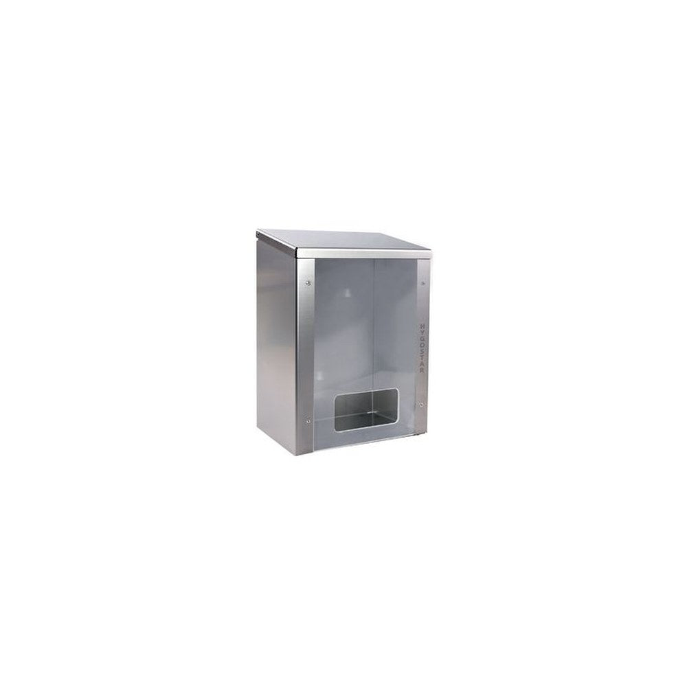 HYGOSTAR Distributeur acier inox, fenêtre plexi, argent