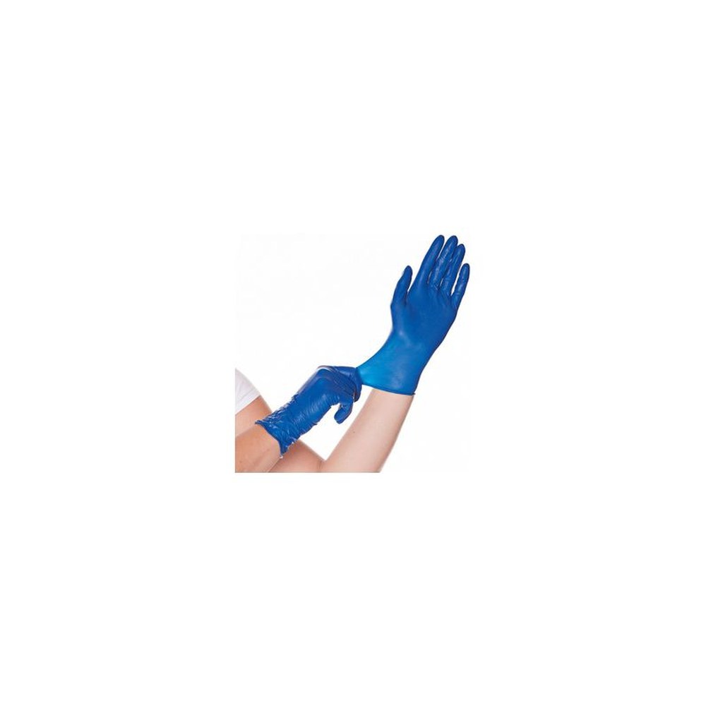 HYGOSTAR Gant en latex Soft Blue, L, sans poudre, bleu