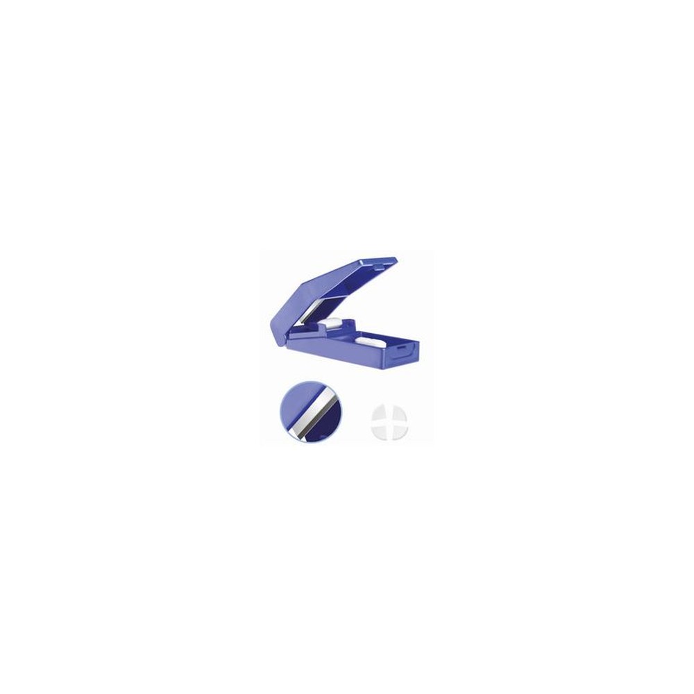 Lifemed Coupe-comprimé avec réservoir, bleu