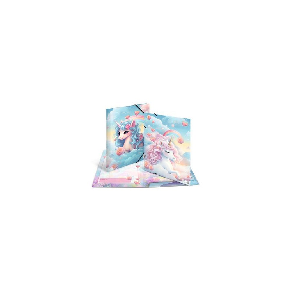 HERMA Chemise à élastique "Happy Unicorns", carton, A3