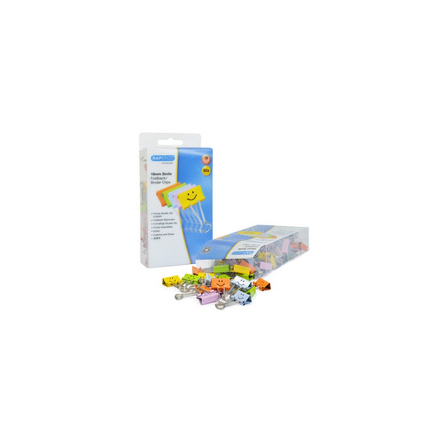 RAPESCO Pince double clip, (L)19 mm, Smile, assorti