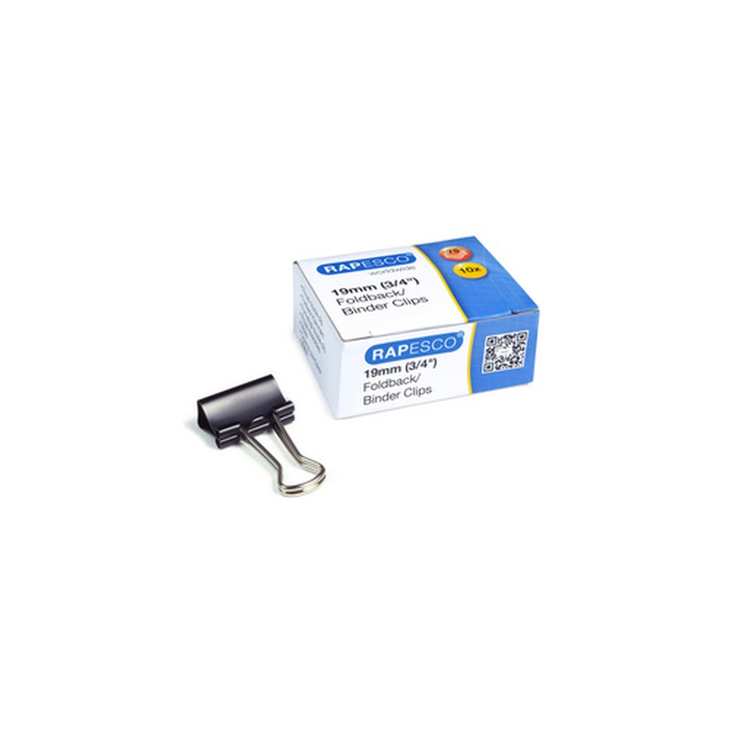 RAPESCO Pince double clip, largeur: 19 mm, noir, 80 pièces