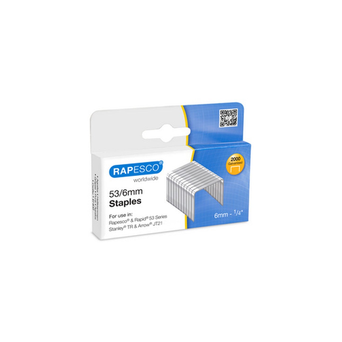 RAPESCO Agrafes 53/6, 2.000 pièces, galvanisé