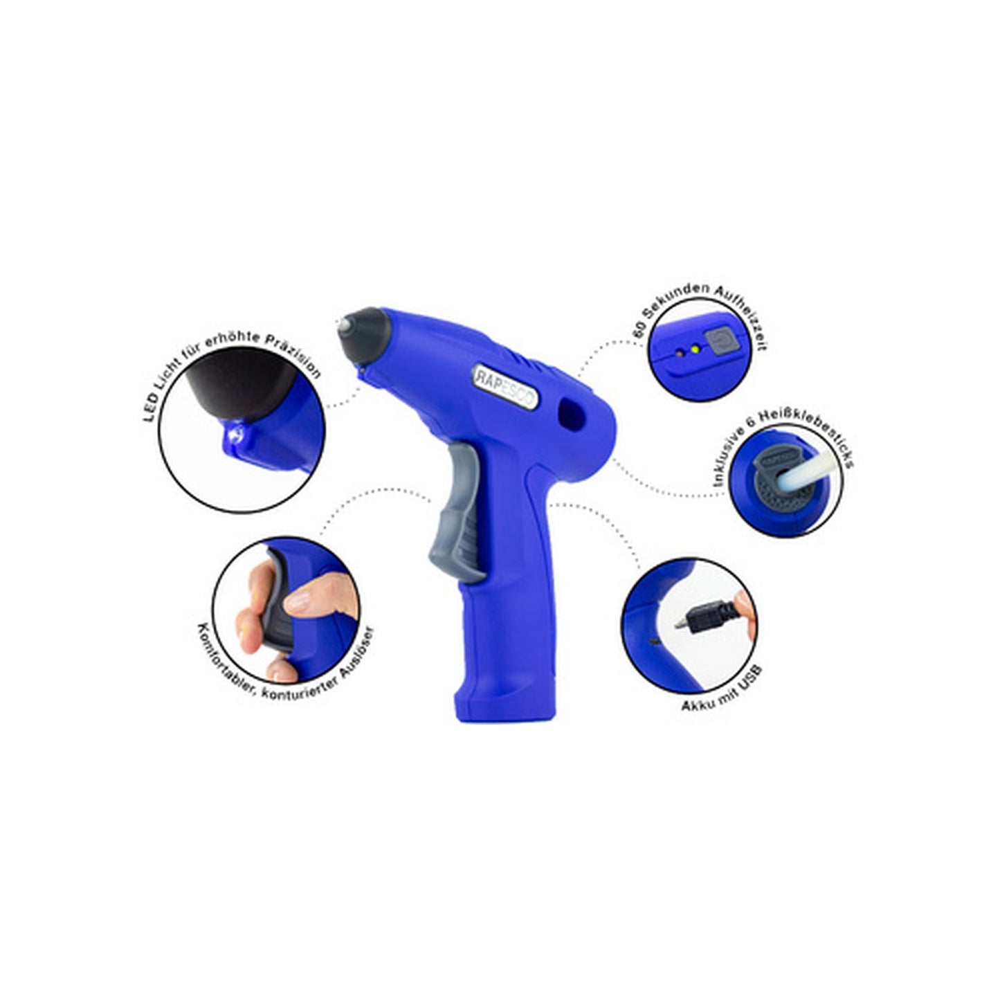 RAPESCO Pistolet à colle Germ-Savvy G4-7, sans fil