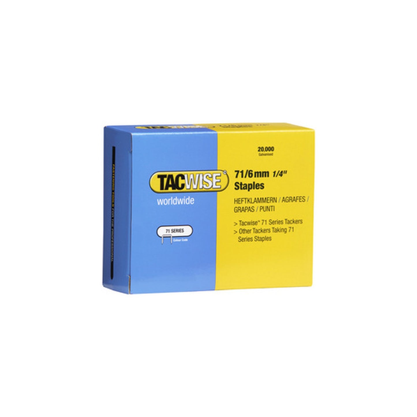 TACWISE Agrafes 71/14 mm galvanisées, 10.000 pièces