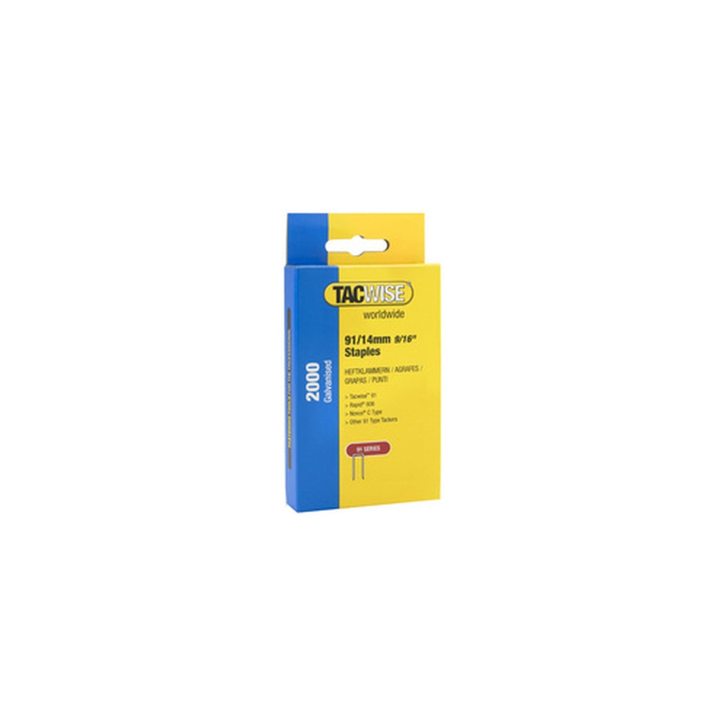 TACWISE Agrafes étroites 91/14 mm galvanisées, 2.000 pièces