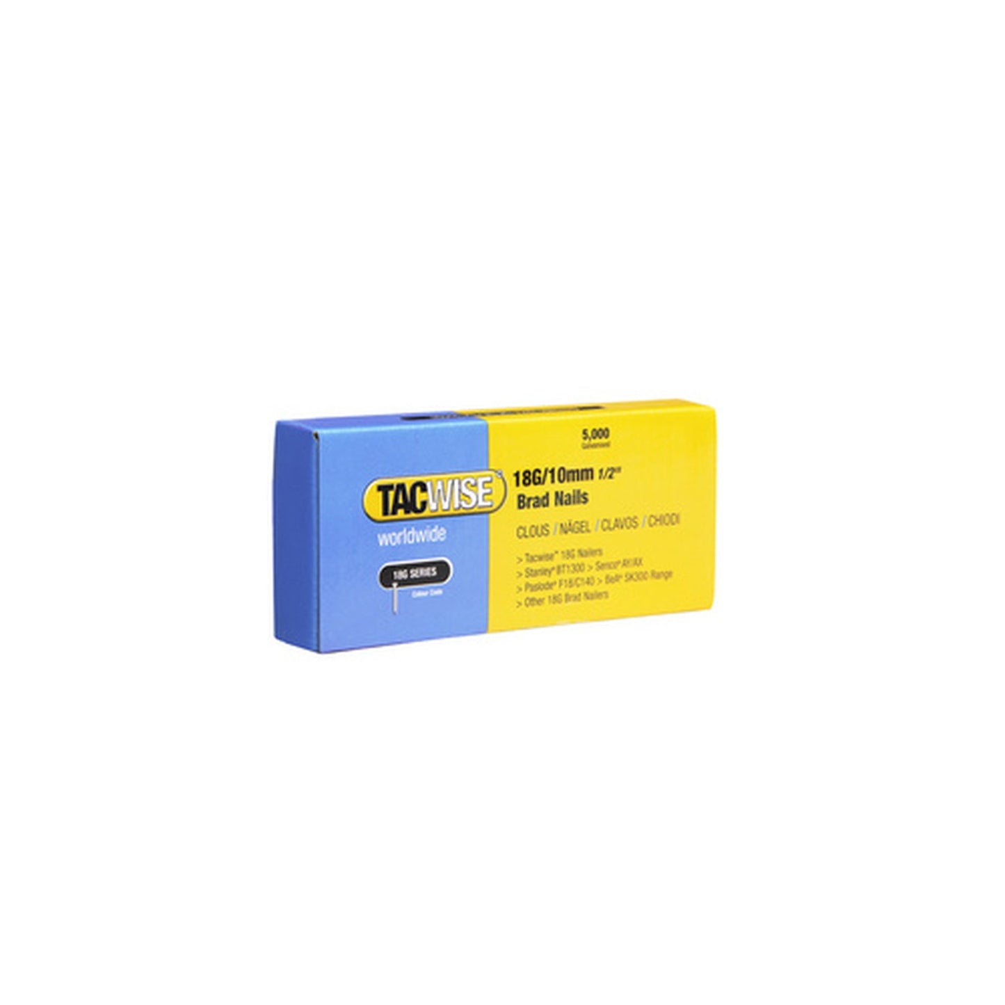 TACWISE Clous 18G/13 mm, 5.000 pièces