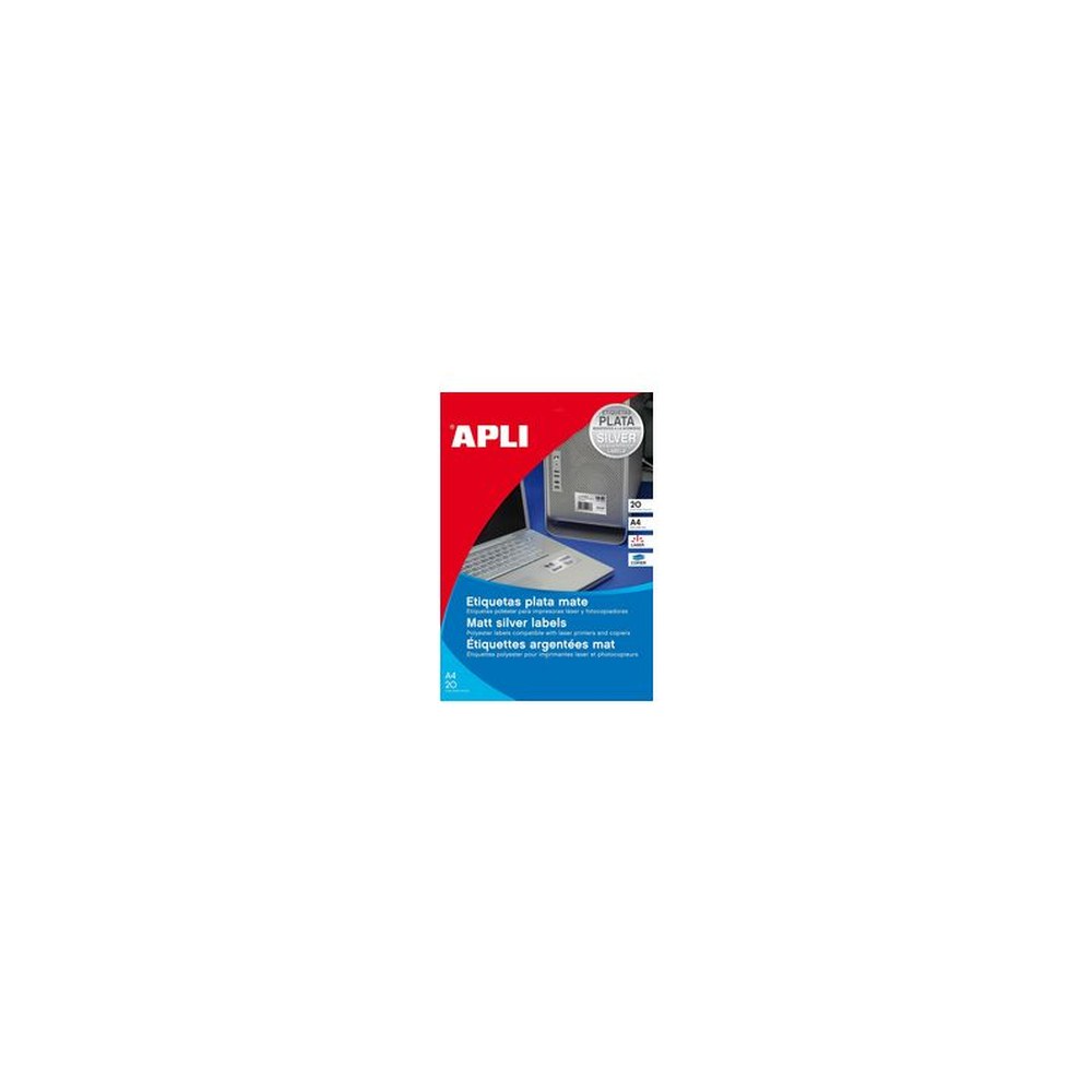 APLI Etiquette polyester, résistant, 63,5 x 29,6 mm