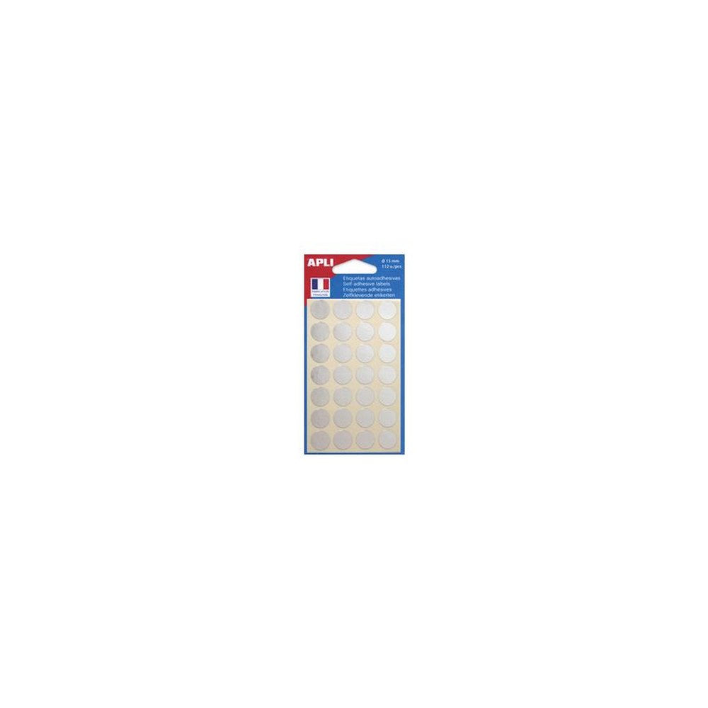 APLI Pastille de signalisation, diamètre: 15 mm, argent