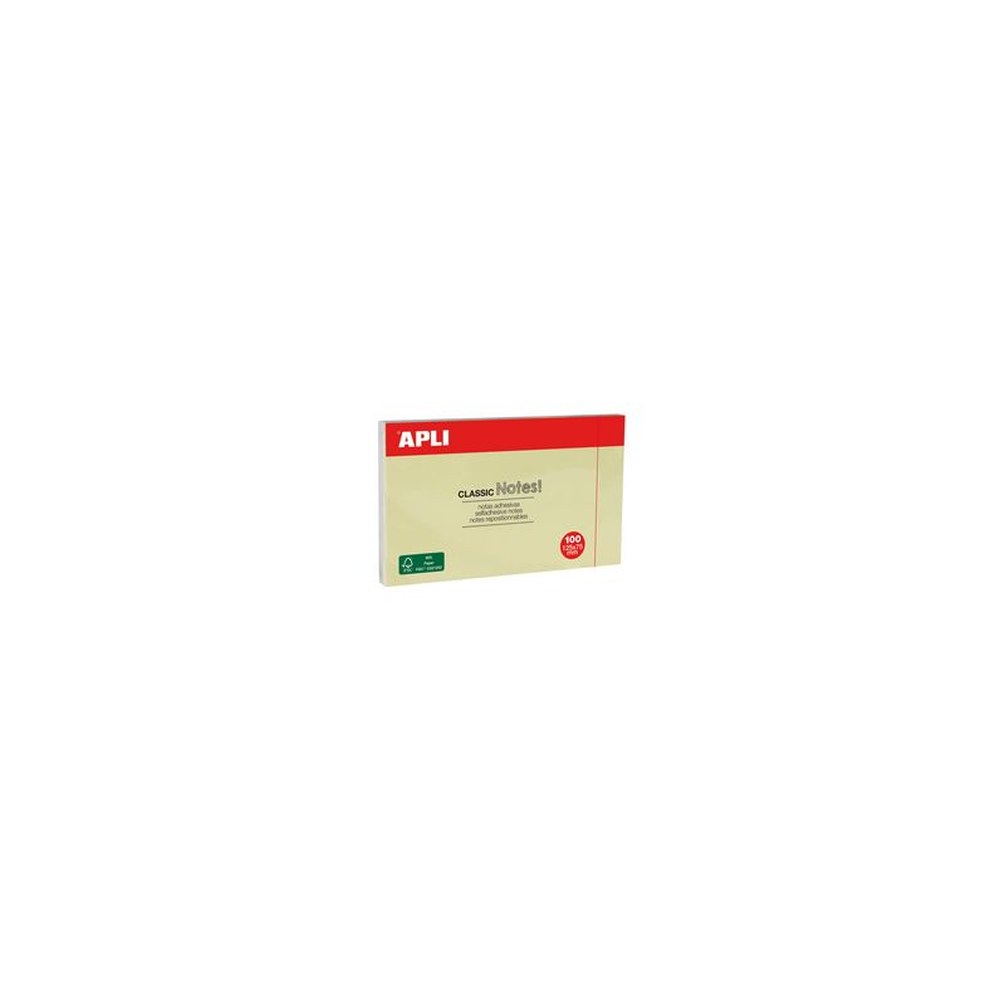APLI Notes adhésives "CLASSIC Notes!", 125 x 75 mm, jaune